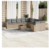 Image de Salon de Jardin avec Coussins 11 pcs, Canapés de Terrasse, Ensemble de Meubles de Patio, Mobilier d'Extérieur, Beige 3251856