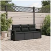 Image de Salon de jardin modulable resine tressee noir 3 pieces x 62 x 69 3 personnes