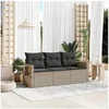 Image de Salon de jardin modulable resine tressee gris 3 pieces x 62 x 69