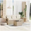 Image de Salon de jardin modulable rotin beige 4 pieces x 62 x 69 3 personnes