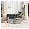 Image de Salon de jardin modulable resine tressee gris 4 pieces x 62 x 69