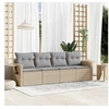 Image de Salon de jardin modulable resine tressee beige 4 pieces x 62 x 69 4 personnes