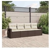 Image de Salon de jardin modulable resine tressee marron 4 pieces x 62 x 69 4 personnes