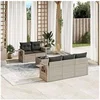 Image de Salon de jardin modulable resine tressee gris 6 pieces x 62 x 69
