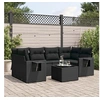 Image de Salon de Jardin avec Coussins 7 pcs, Canapés de Patio, Ensemble de Meubles, Mobilier de Terrasse Extérieur, Noir 3252252