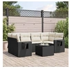 Image de Salon de Jardin avec Coussins 7 pcs, Canapés de Patio, Ensemble de Meubles, Mobilier de Terrasse Extérieur, Noir 3252253