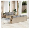 Image de Salon de jardin modulable rotin 8 pieces beige 62 x 55 x 69 cm