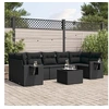 Image de Salon de jardin modulable noir 8 pieces 7 personnes 62 x 55 x 69 cm resine tressee