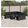 Image de Salon de jardin modulable 9 pieces 8 personnes resine tressee 62 x 55 x 69 cm noir