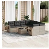 Image de Salon de jardin modulable resine tressee gris 9 pieces 62 x 55 x 69