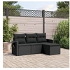 Image de Salon de Jardin avec Coussins 4 pcs, Canapés de Terrasse, Ensemble de Meubles de Patio, Mobilier d'Extérieur, Noir 3252402