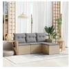 Image de Salon de Jardin avec Coussins 4 pcs, Canapés de Terrasse, Ensemble de Meubles de Patio, Mobilier d'Extérieur, Beige 3252406
