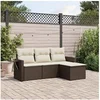 Image de Salon de Jardin avec Coussins 4 pcs, Canapés de Terrasse, Ensemble de Meubles de Patio, Mobilier d'Extérieur, Marron 3252410