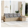 Image de Salon de Jardin avec Coussins 5 pcs, Canapés de Terrasse, Ensemble de Meubles de Patio, Mobilier d'Extérieur, Beige 3252426