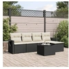 Image de Salon de Jardin avec Coussins 6 pcs, Canapés de Terrasse, Ensemble de Meubles de Patio, Mobilier d'Extérieur, Noir 3252433