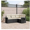 Image de Salon de Jardin avec Coussins 4 pcs, Canapés de Terrasse, Ensemble de Meubles de Patio, Mobilier d'Extérieur, Noir 3252443