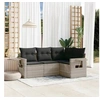 Image de Salon de jardin modulable resine tressee gris 4 pieces 62 x 55 x 69