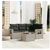 Image de Salon de jardin modulable resine tressee gris 5 pieces 62 x 55 x 69