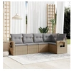 Image de Salon de Jardin avec Coussins 5 pcs, Canapés de Terrasse, Ensemble de Meubles de Patio, Mobilier d'Extérieur, Beige 3252466