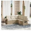 Image de Salon de Jardin avec Coussins 5 pcs, Canapés de Terrasse, Ensemble de Meubles de Patio, Mobilier d'Extérieur, Beige 3252485