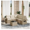 Image de Salon de jardin modulable - 6 pièces - Résine tressée beige - Table pliante - 62 x 55 x 69 cm