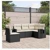 Image de Salon de Jardin avec Coussins 5 pcs, Canapés de Terrasse, Ensemble de Meubles de Patio, Mobilier d'Extérieur, Noir 3252503