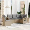 Image de Salon de Jardin avec Coussins 5 pcs, Canapés de Terrasse, Ensemble de Meubles de Patio, Mobilier d'Extérieur, Beige 3252506