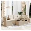 Image de Salon de Jardin avec Coussins 6 pcs, Canapés de Terrasse, Ensemble de Meubles de Patio, Mobilier d'Extérieur, Beige 3252515