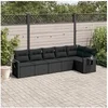 Image de Salon de jardin modulable resine tressee noir 6 pieces x 62 x 69 6 personnes