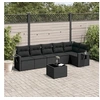 Image de Salon de Jardin avec Coussins 7 pcs, Canapés de Terrasse, Ensemble de Meubles de Patio, Mobilier d'Extérieur, Noir 3252532