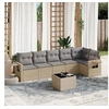 Image de Salon de jardin modulable resine tressee beige 6 personnes 62 x 55 x 69 cm 7 pieces