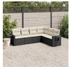 Image de Salon de Jardin avec Coussins 6 pcs, Canapés de Terrasse, Ensemble de Meubles de Patio, Mobilier d'Extérieur, Noir 3252543
