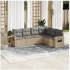 Image de Salon de Jardin avec Coussins 6 pcs, Canapés de Terrasse, Ensemble de Meubles de Patio, Mobilier d'Extérieur, Beige 3252546
