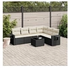 Image de Salon de Jardin avec Coussins 7 pcs, Canapés de Terrasse, Ensemble de Meubles de Patio, Mobilier d'Extérieur, Noir 3252553