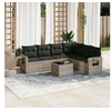 Image de Salon de Jardin avec Coussins 7 pcs, Canapés de Terrasse, Ensemble de Meubles de Patio, Mobilier d'Extérieur, Gris 3252559
