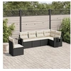 Image de Salon de Jardin avec Coussins 6 pcs, Canapés de Terrasse, Ensemble de Meubles de Patio, Mobilier d'Extérieur, Noir 3252563