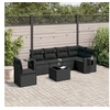 Image de Salon de Jardin avec Coussins 7 pcs, Canapés de Terrasse, Ensemble de Meubles de Patio, Mobilier d'Extérieur, Noir 3252572