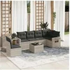 Image de Salon de Jardin avec Coussins 7 pcs, Canapés de Terrasse, Ensemble de Meubles de Patio, Mobilier d'Extérieur, Gris 3252579