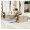 Image de Salon de jardin modulable resine tressee beige 7 pieces x 62 x 69 7 personnes