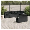 Image de Salon de jardin modulable resine tressee noir 8 pieces x 62 x 69 8 personnes