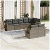 Image de Salon de jardin modulable resine tressee gris 8 pieces x 62 x 69 8 personnes