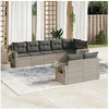 Image de 8-delige Loungeset met kussens poly rattan lichtgrijs3252759