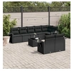 Image de 9-delige Loungeset met kussens poly rattan zwart3252762