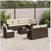 Image de Salon de jardin modulable - Pack de 9 pièces - Marron résine tressée 8 personnes 55x62x69 cm