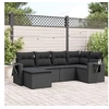 Image de Salon de Jardin avec Coussins 6 pcs, Canapés de Terrasse, Ensemble de Meubles de Patio, Mobilier d'Extérieur, Noir 3252792