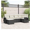 Image de Salon de Jardin avec Coussins 6 pcs, Canapés de Terrasse, Ensemble de Meubles de Patio, Mobilier d'Extérieur, Noir 3252793