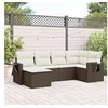 Image de Salon de Jardin avec Coussins 6 pcs, Canapés de Terrasse, Ensemble de Meubles de Patio, Mobilier d'Extérieur, Marron 3252800