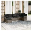 Image de Salon de Jardin avec Coussins 7 pcs, Canapés de Terrasse, Ensemble de Meubles de Patio, Mobilier d'Extérieur, Gris 3252817