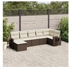 Image de Salon de jardin modulable resine tressee marron 7 pieces x 62 x 69 7 personnes