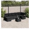 Image de 8-delige Loungeset met kussens poly rattan zwart3252822